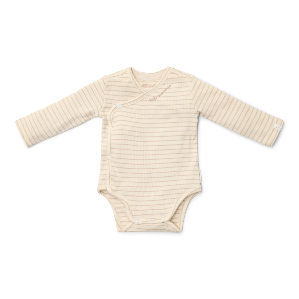 Bodysuit long sleeves Soft Beige Stripe - 74