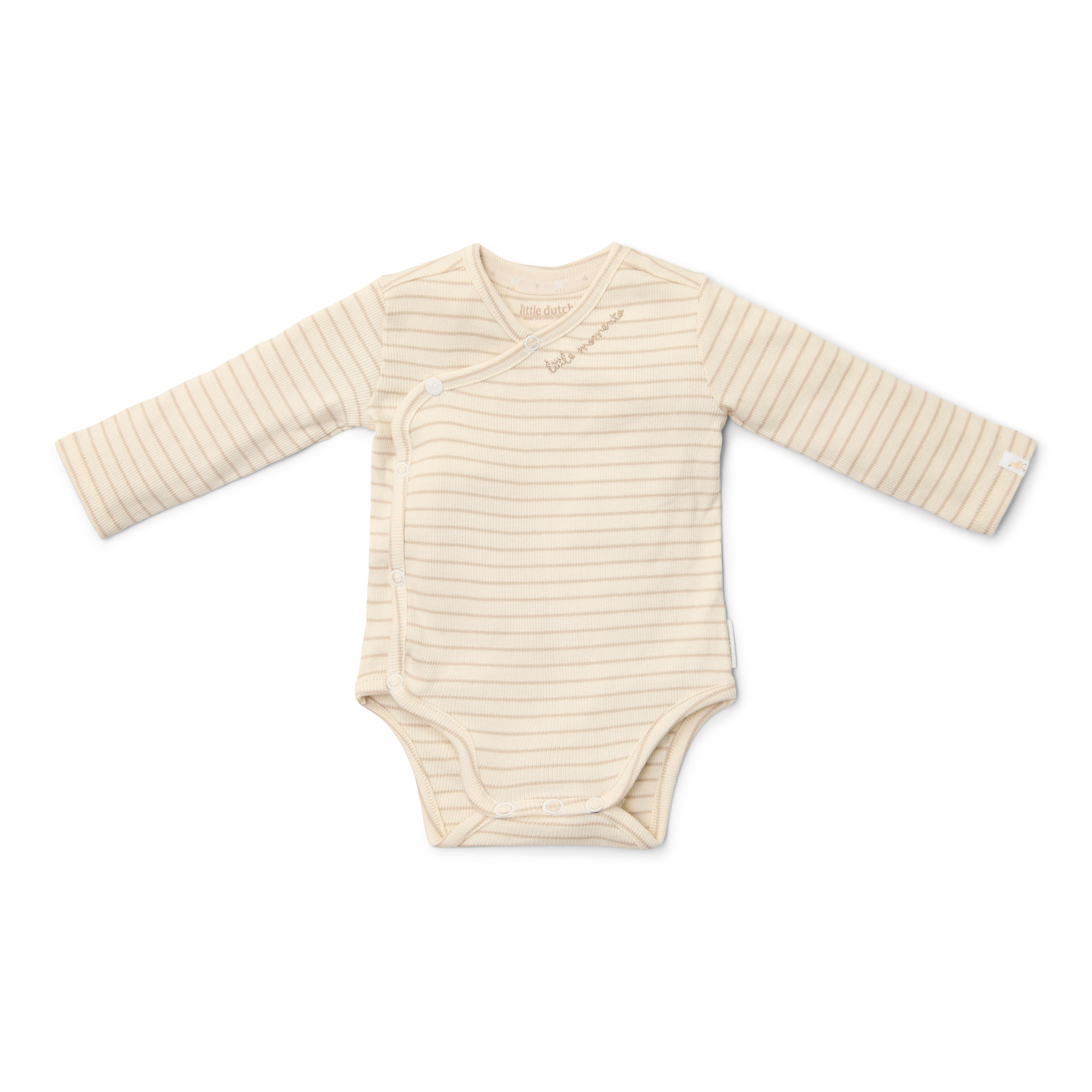Bodysuit long sleeves Soft Beige Stripe - 74