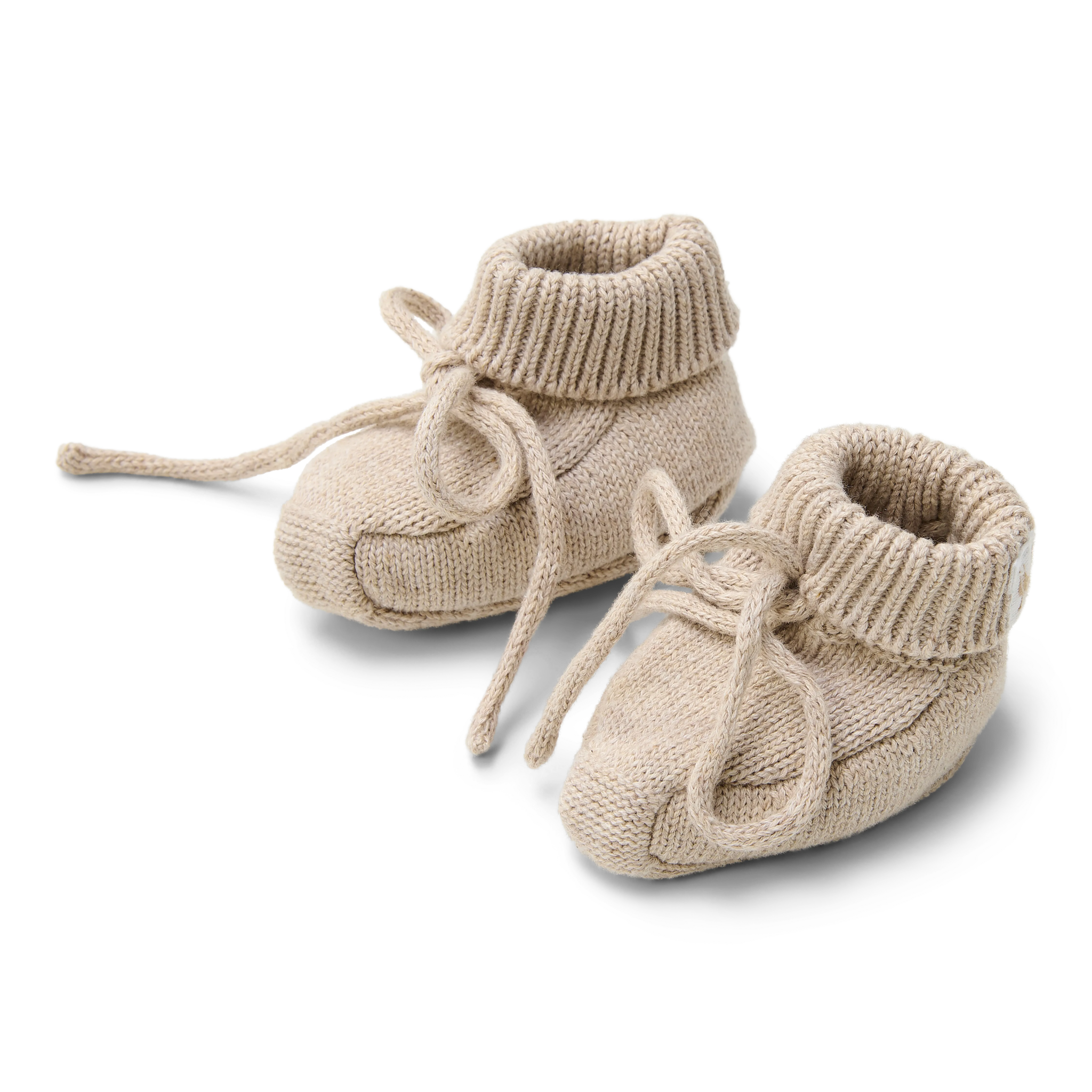 Knitted Booties Soft Beige Melee - Size 2 - 62/74