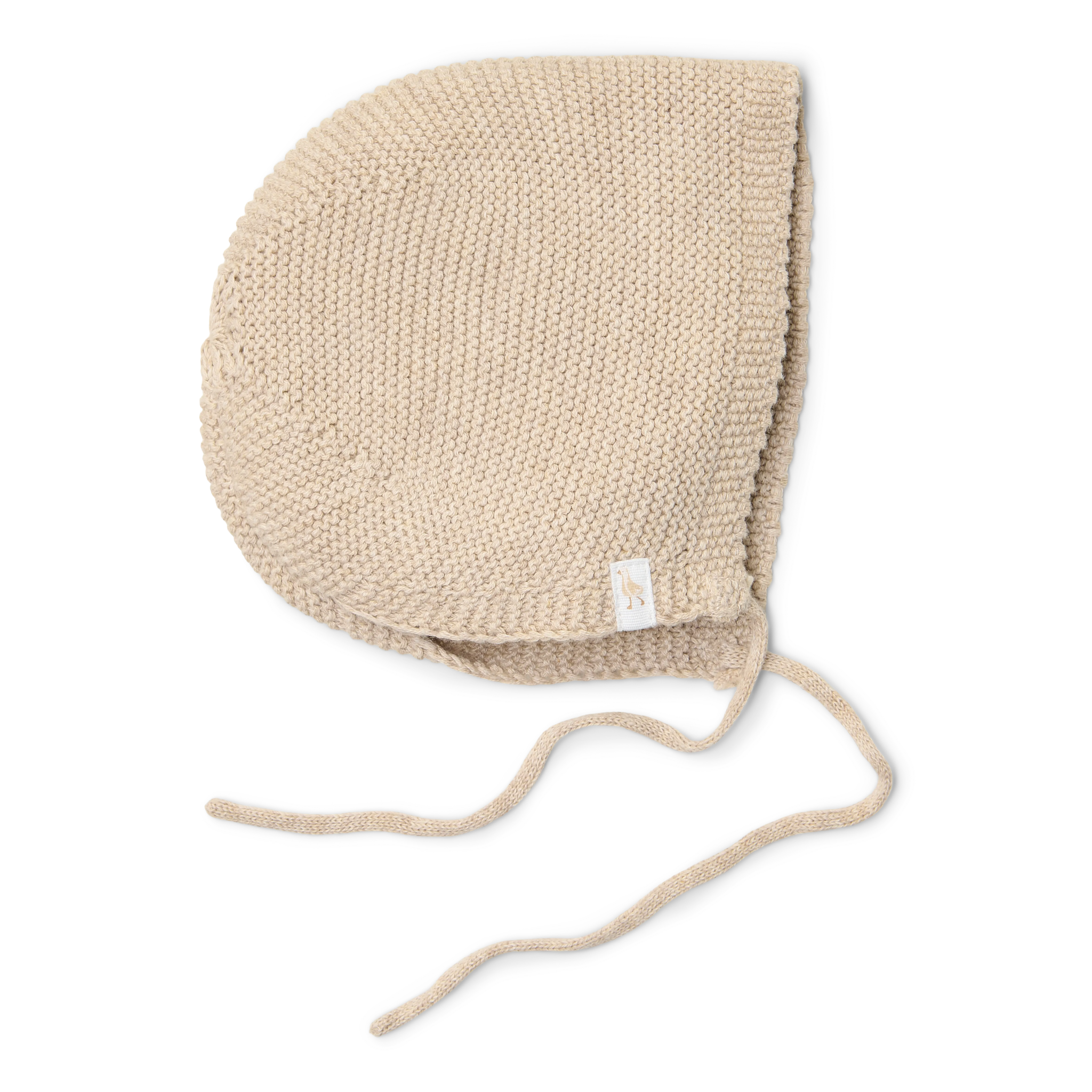 Knitted Baby Cap Soft Beige Melee - Size 2 - 3-6 months