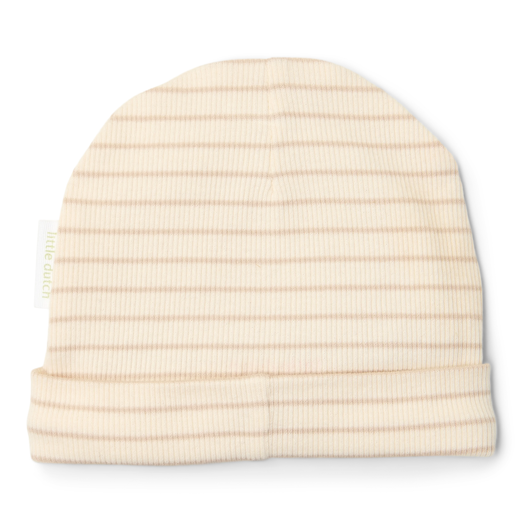 Baby Cap Soft Beige Stripe - Size 2 - 3-6 months