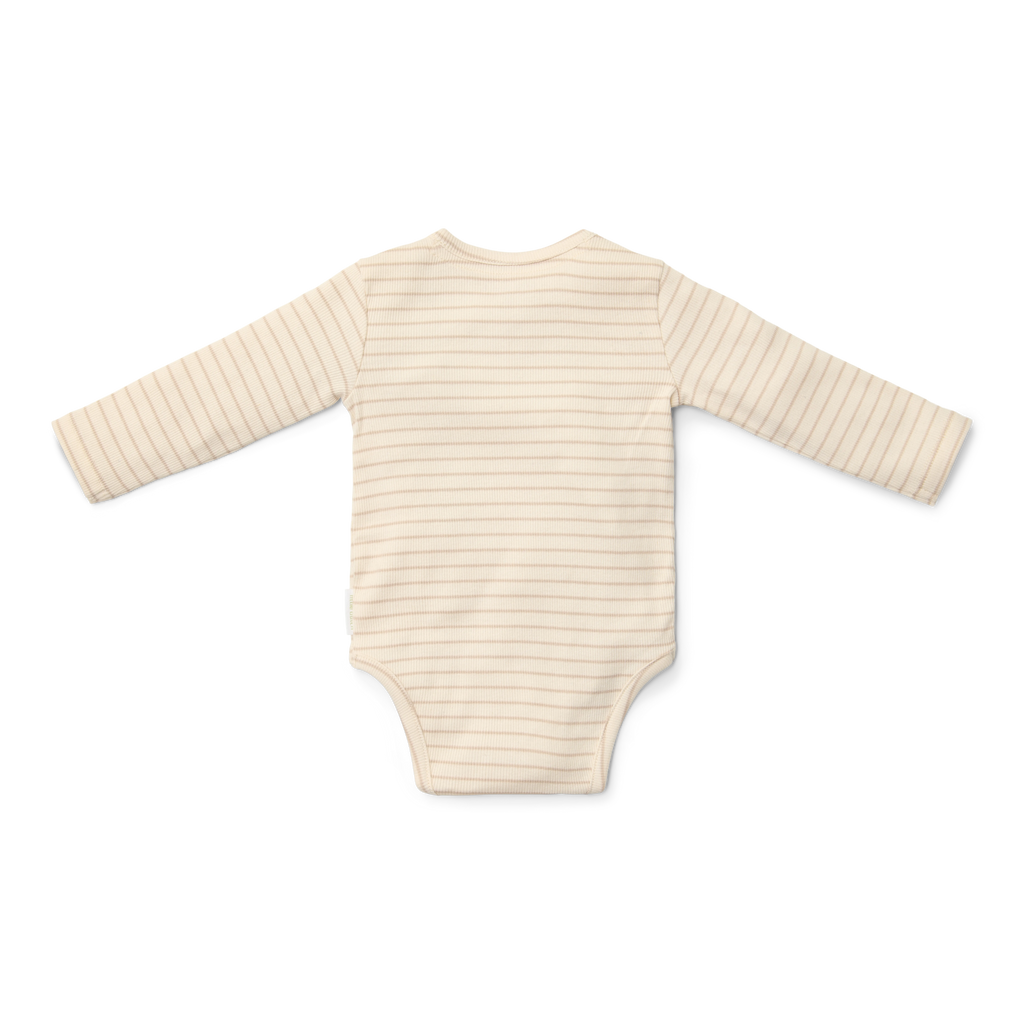 Bodysuit long sleeves Soft Beige Stripe - 74