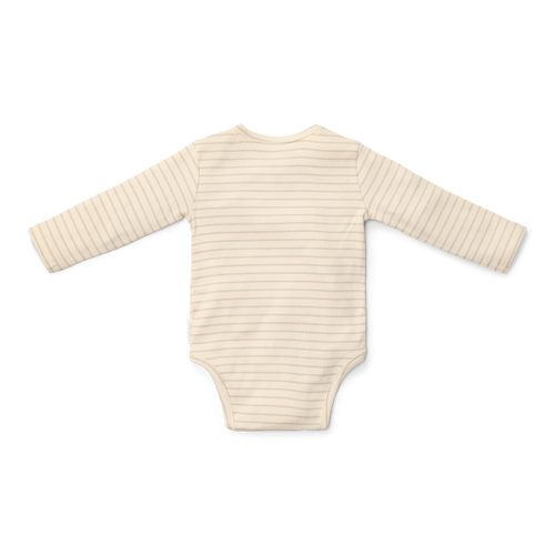 Bodysuit long sleeves Soft Beige Stripe - 74